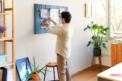 World Map Cork Memo Board with Wooden Frame