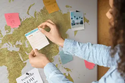 Printed Gold World Map Cork Board