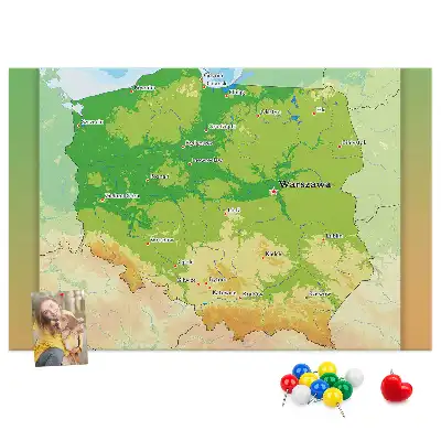 with physical map of Poland