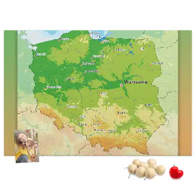 with physical map of Poland