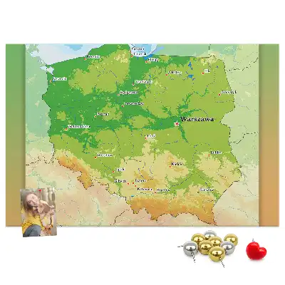 with physical map of Poland