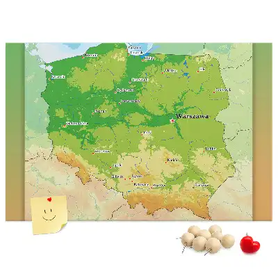 with physical map of Poland