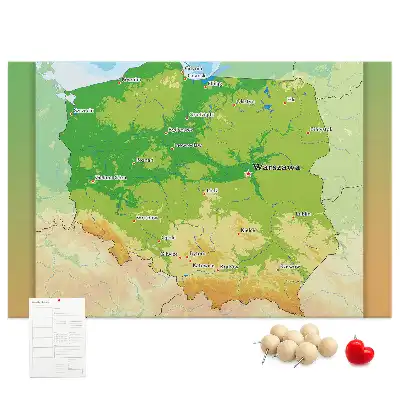with physical map of Poland