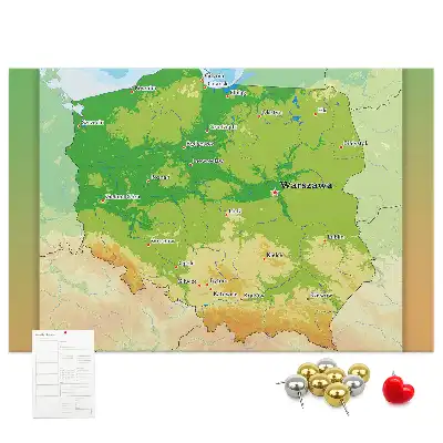 with physical map of Poland