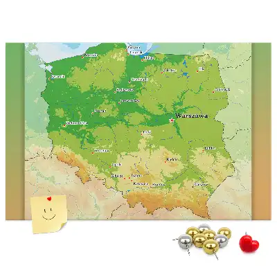 with physical map of Poland