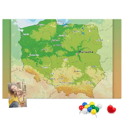 with physical map of Poland