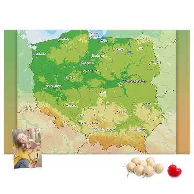 with physical map of Poland