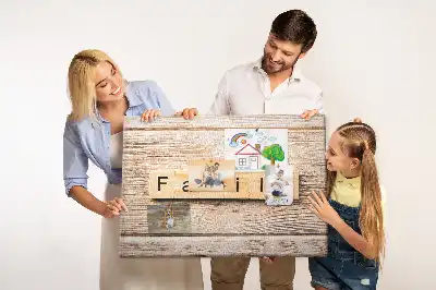 Printed Family Lettering Cork Board