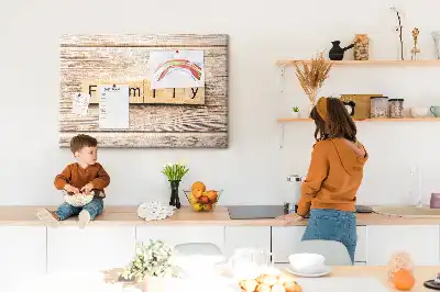 Printed Cork Board Family lettering