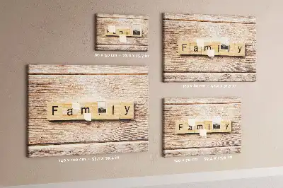 Printed Family Lettering Cork Board