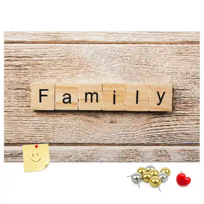 Printed Family Lettering Cork Board