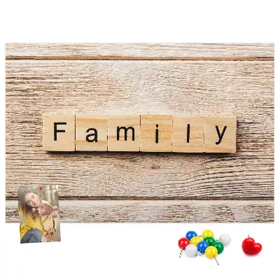 Printed Family Lettering Cork Board