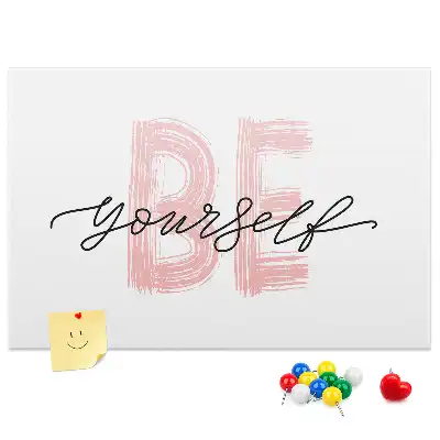 Printed Cork Memo Board Be yourself lettering
