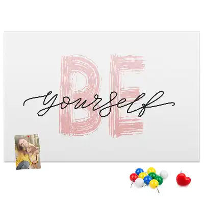 Printed Cork Memo Board Be yourself lettering