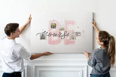Printed Cork Memo Board Be yourself lettering
