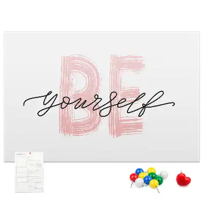Printed Cork Memo Board Be yourself lettering