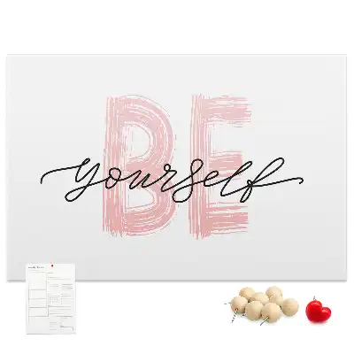 Printed Cork Memo Board Be yourself lettering