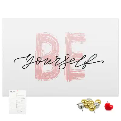 Printed Cork Memo Board Be yourself lettering