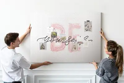 Printed Cork Memo Board Be yourself lettering