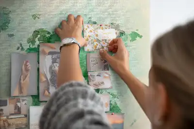 Watercolor World Map Printed Cork Memo Board