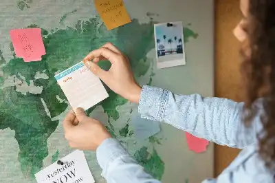 Watercolor World Map Printed Cork Memo Board
