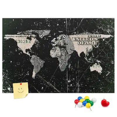 Cork memo board Dollar world map