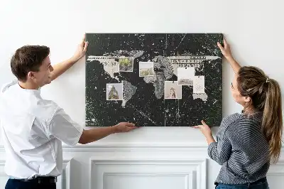 Cork memo board Dollar world map
