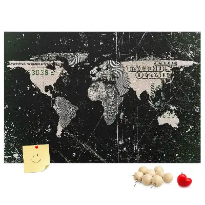 Cork memo board Dollar world map