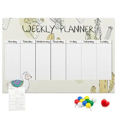 Printed Cork Memo Board Cactus weekly planner