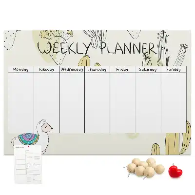 Printed Cork Memo Board Cactus weekly planner