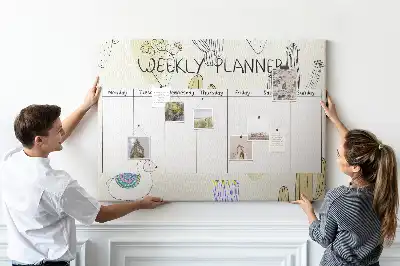 Printed Cork Memo Board Cactus weekly planner