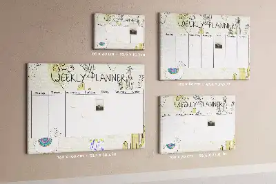 Printed Cork Memo Board Cactus weekly planner