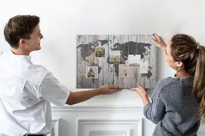World Map Cork Memo Board