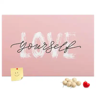 Printed Cork Board with Love Yourself Lettering