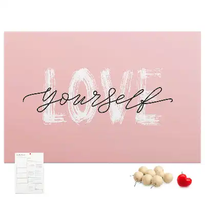Printed Cork Board with Love Yourself Lettering
