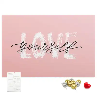 Printed Cork Board with Love Yourself Lettering