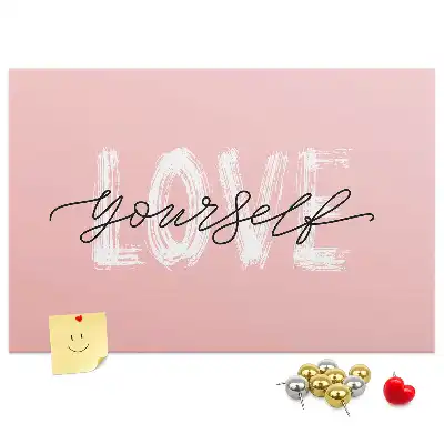 Printed Cork Board with Love Yourself Lettering