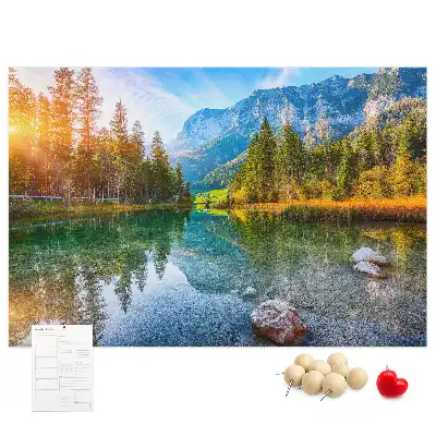 River Mountains Landscape Printed Cork Memo Board