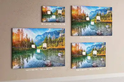 River Mountains Landscape Printed Cork Memo Board