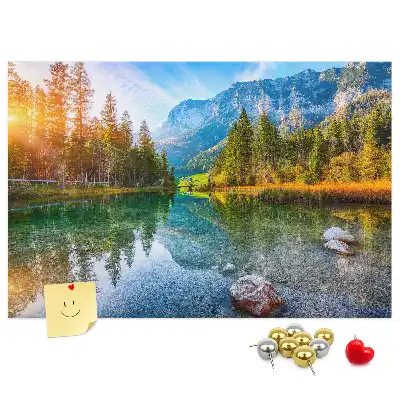River Mountains Landscape Printed Cork Memo Board