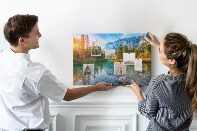 River Mountains Landscape Printed Cork Memo Board