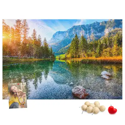 River Mountains Landscape Printed Cork Memo Board