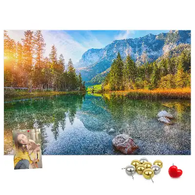 River Mountains Landscape Printed Cork Memo Board