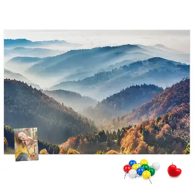 Printed Mountain Landscape Cork Memo Board