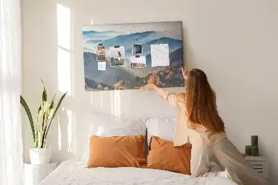 Printed Cork Memo Board Mountain landscape