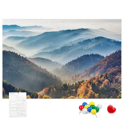 Printed Mountain Landscape Cork Memo Board