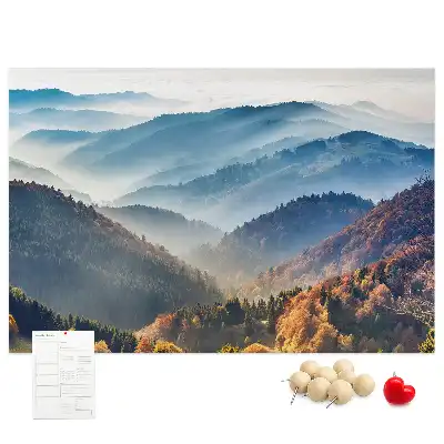 Printed Mountain Landscape Cork Memo Board