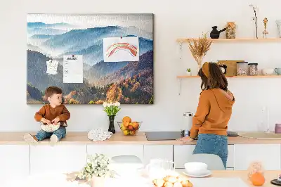 Printed Cork Memo Board Mountain landscape