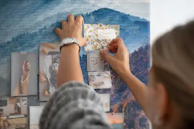 Printed Mountain Landscape Cork Memo Board