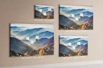 Printed Mountain Landscape Cork Memo Board